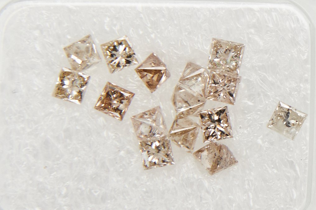 Sans Prix de Réserve - 15 pcs Diamant  (Naturelle)  - 1.12 ct - Rectangle - SI1, SI2, I1, I2, I3 - Gem Report Antwerp (GRA) #1.0