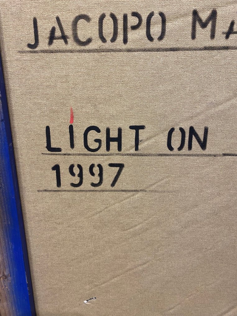 Jacopo Mattia Alegiani - LIght on black - Work already stretched and framed - ready to Hang ! #4.3