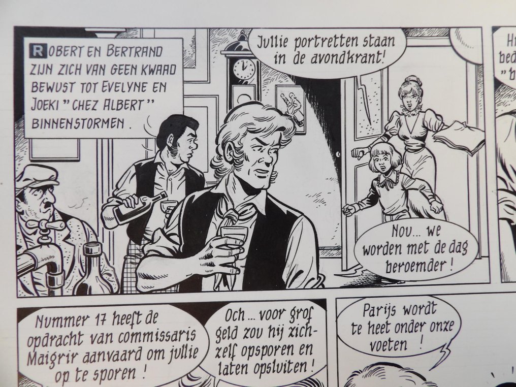 Van Riet, Ron - Robert en Bertrand 72 - De Friese Elstedentocht - [strook 13 t/m 16] - 1 x alkuperäinen sivu - Ensipainos - 1986 #4.3