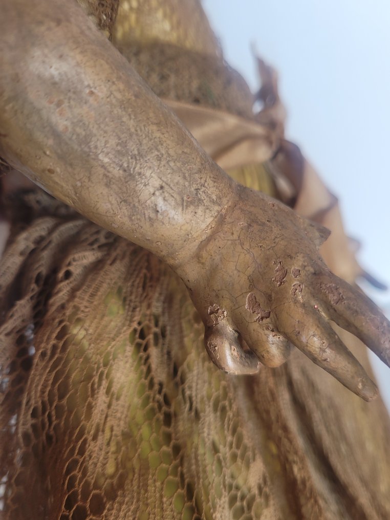 雕塑, Bambinello - 45 cm - 陶器, 纺织品 #4.3