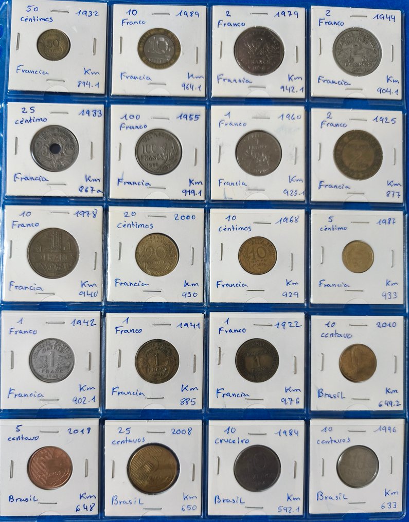 World 160 coins from 39 countries plus 12 UNC quality banknotes. Period 1870-2000..  (No Reserve Price) #2.1