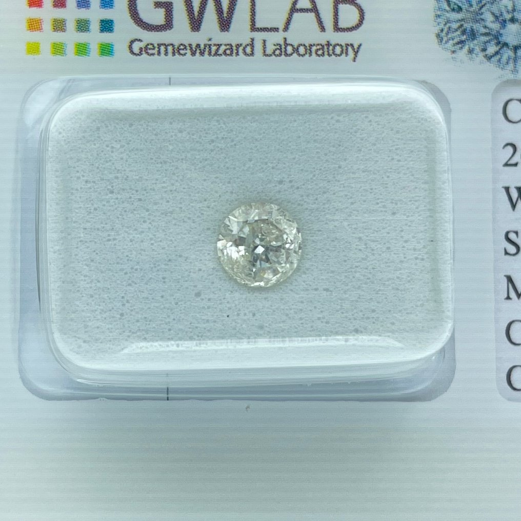 No Reserve Price - 1 pcs Diamond  (Natural)  - 0.52 ct - Round - H - I1 - Gemewizard Gemological Laboratory (GWLab) #1.0