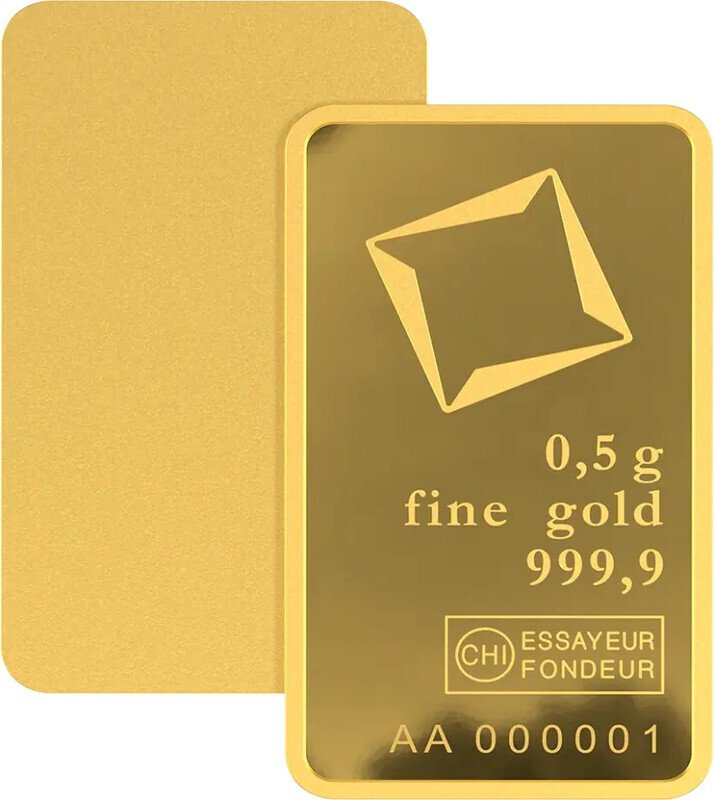 0,5 gram - Ouro .999 - Valcambi, Switzerland - Selado e com certificado (Sem preço de reserva) #2.1