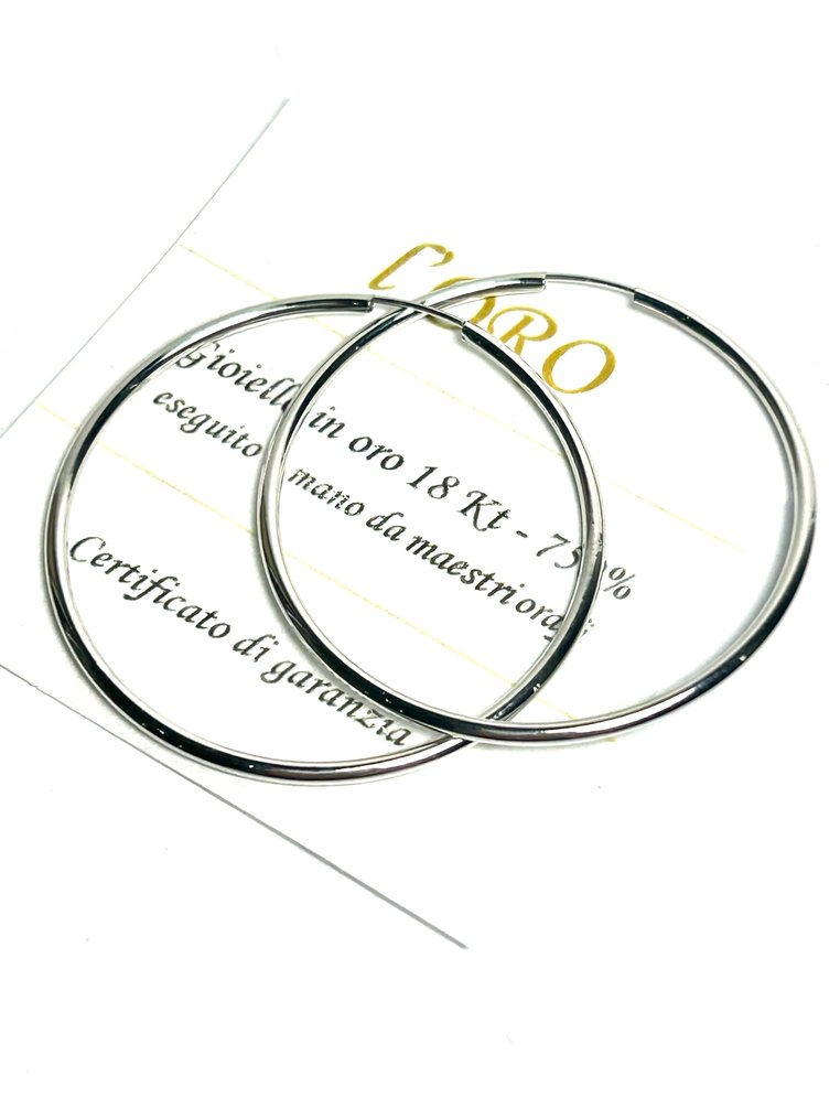 Pendientes de aro - 18 quilates Oro blanco #3.2