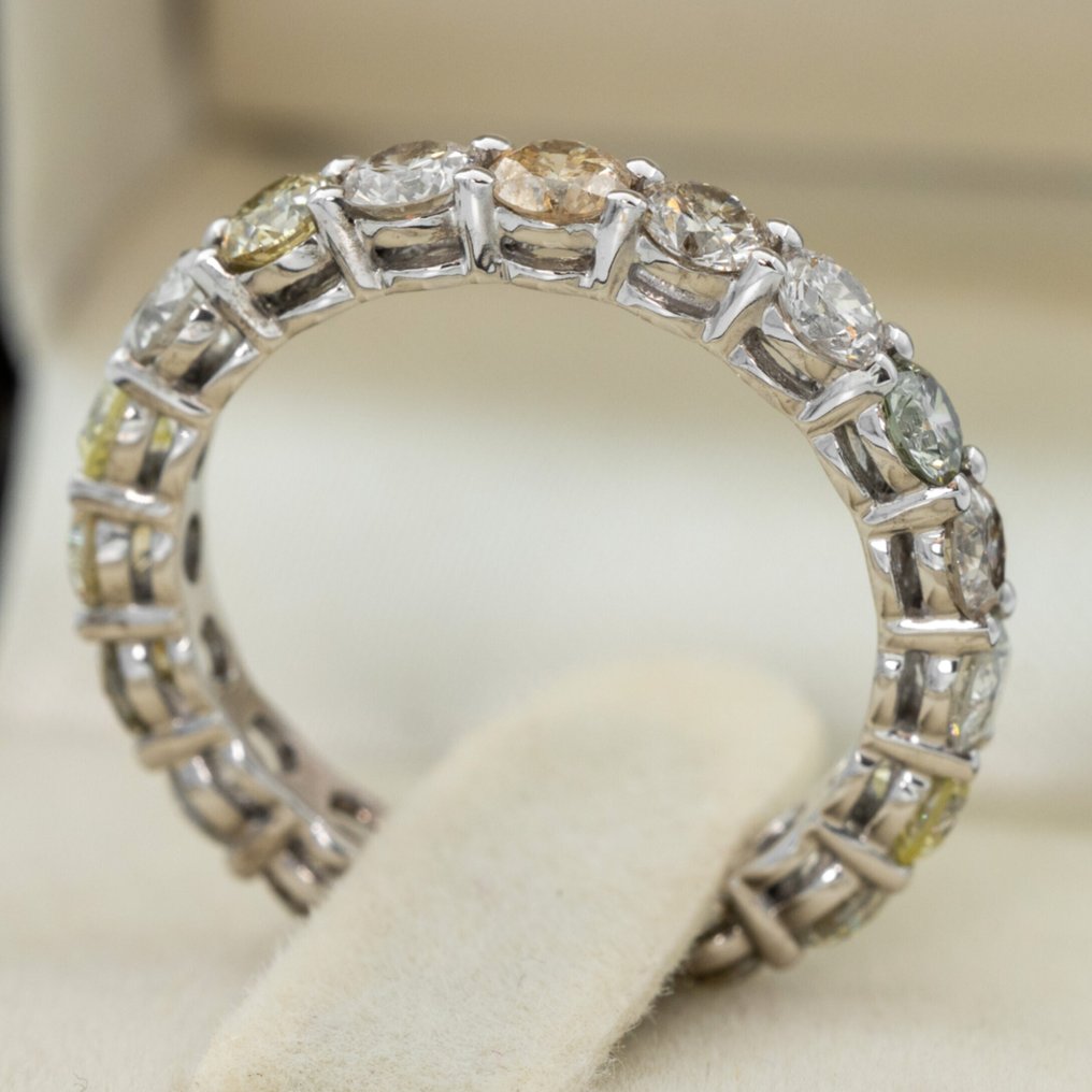 χωρίς τιμή ασφαλείας - Δαχτυλίδι - 14 καράτια Λευκός χρυσός - 3.22ct. tw. Διαμάντι (Φυσικού χρώματος) - ΙΓΙ #4.3