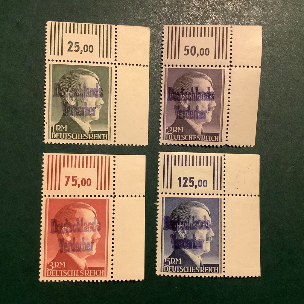 德国 - 本地邮政区 1945 - 梅本：在本地印刷和角落边缘标记品牌价值——经过严格检验的 Sturm - Michel 21 B en 22/24A #1.0