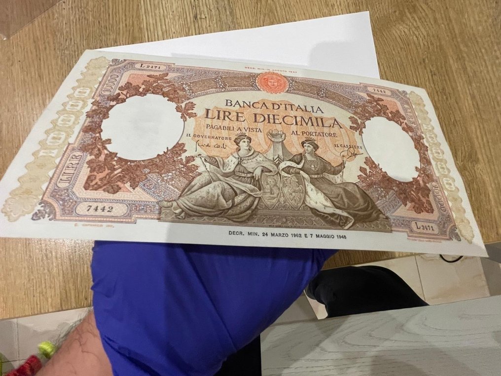 意大利. - 10.000 Lire 24/03/1962 "Regine del Mare" - Gigante BI 73T; Pick 89d #3.2