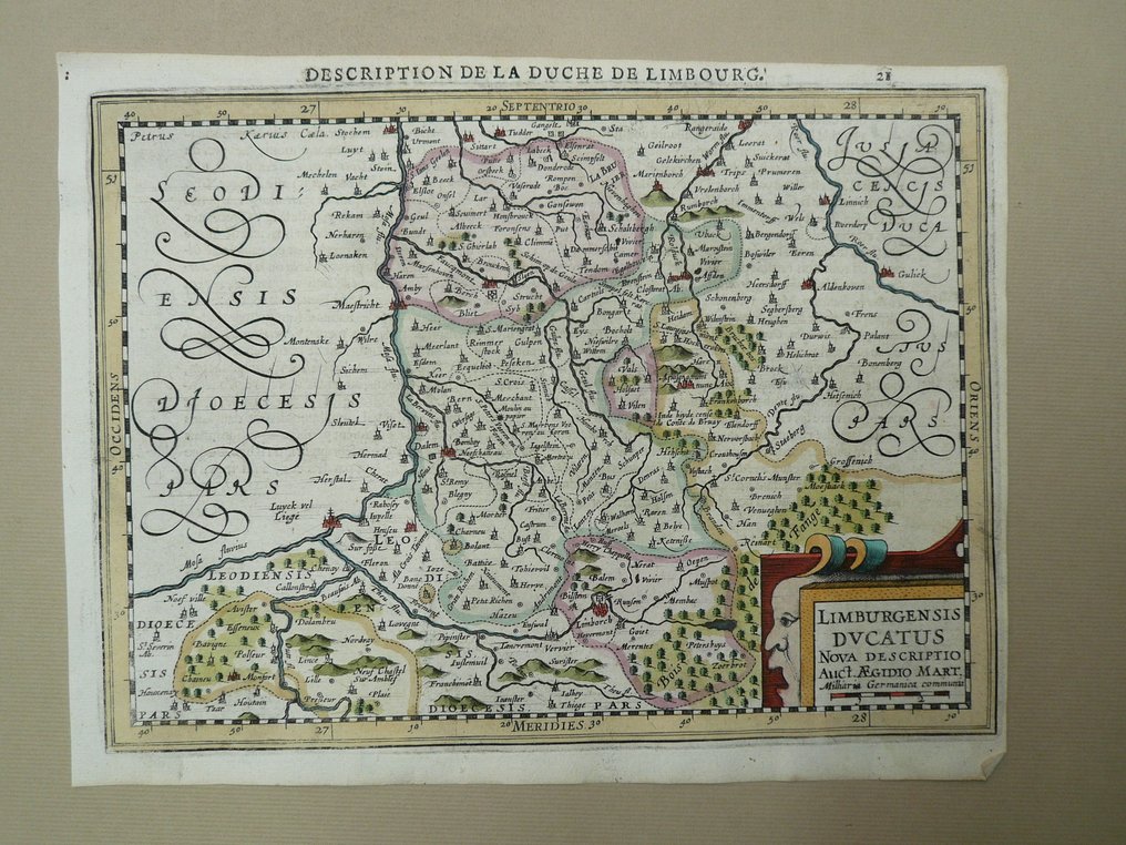 Alankomaat - Limburg, Maastricht, Sittard, Luik, Aachen; Petrus Kaerius / J.E. Cloppenburg - Limburgensis Ducatus - 1632 #1.0