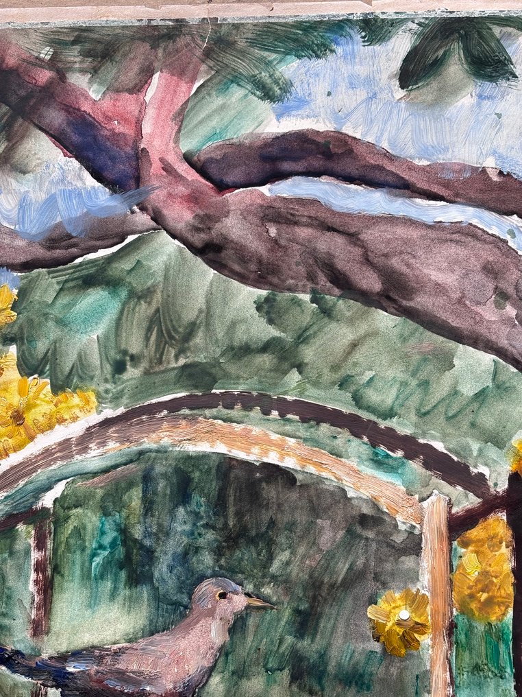 Sandro Mantovani (1897-1983) - Gabbia con uccellino #3.2