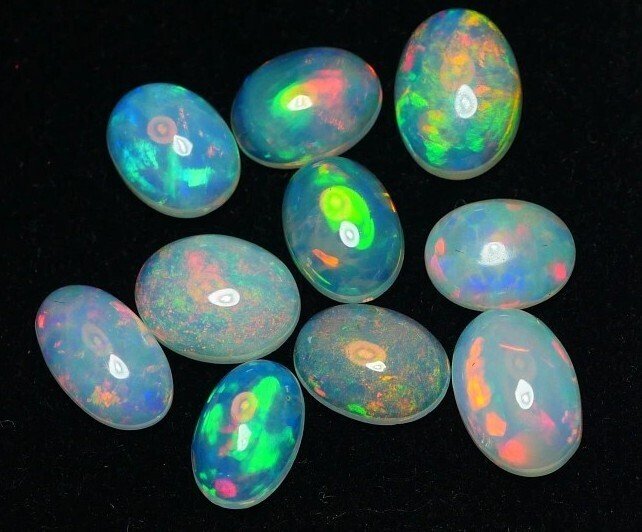 6.08 克拉 - 10 天然欧泊 - Cabochon - 观看视频！- 1.2 g #1.0