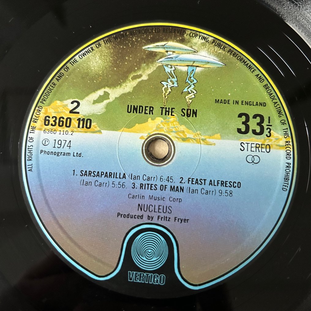 Nucleus - Under The Sun (1st pressing!) - 單張黑膠唱片 - 第一批 模壓雷射唱片 - 1974 #3.2
