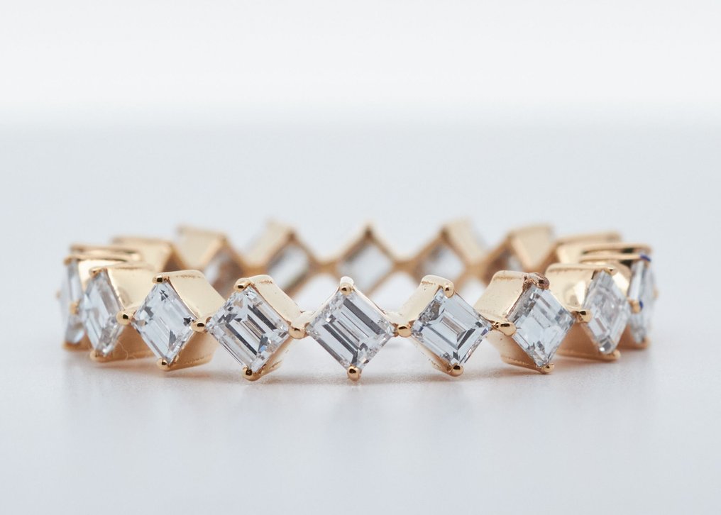 沒有保留價 - 戒指 - 14 克拉 黃金 - 1.90ct. tw. 鉆石 (實驗室培育) #1.0