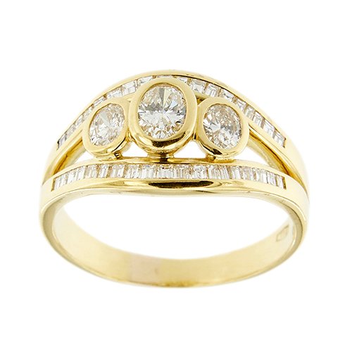 Statement-sormus - 18 kt. Keltakulta Timantti (Luonnollinen) #1.0