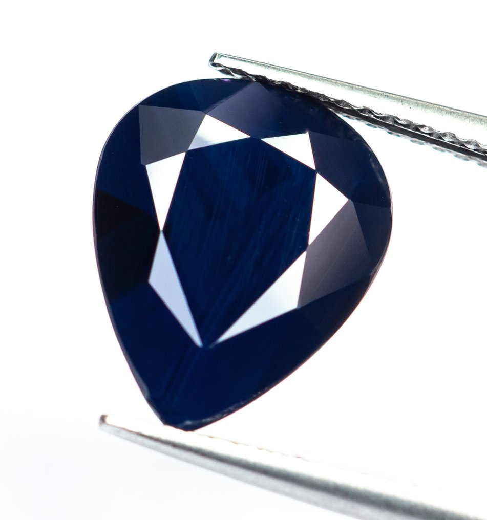 No reserve price Sapphire - 6.44 ct - Bellerophon Gemlab - Deep Blue #1.0
