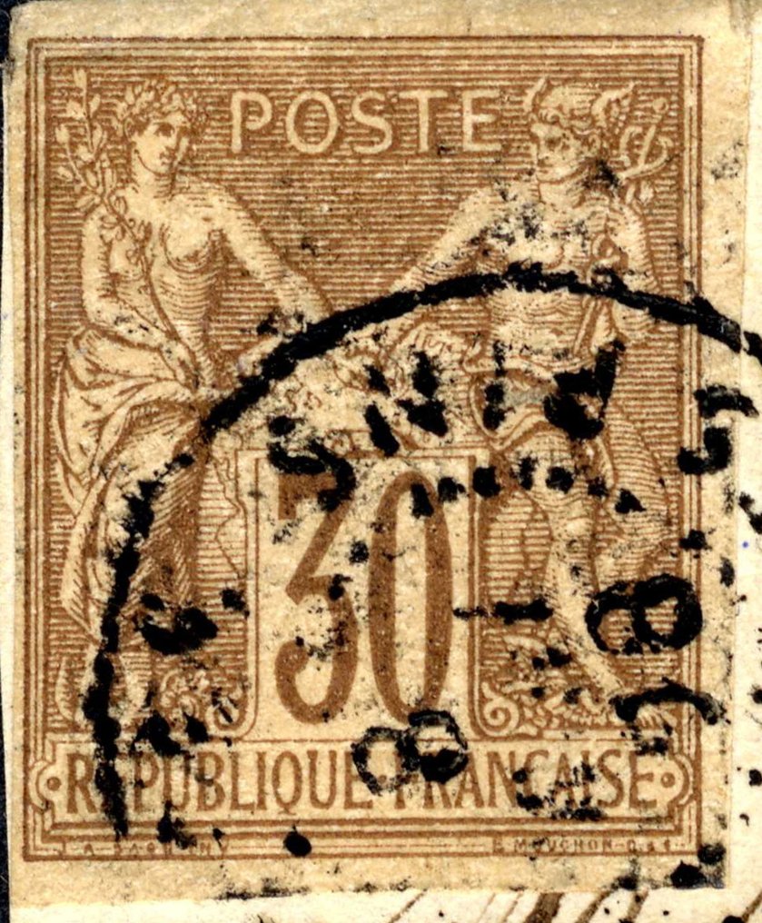 法国 - 殖民地（普通版）  - 法国 - 殖民地 - 新喀里多尼亚的智者碎片，配有L'Ile des Pins的CAD！！！ - Yvert et Tellier sages n°26 vert  et 32 brun. #2.1