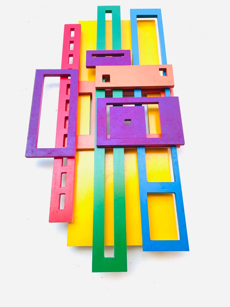 David Garcia - 雕塑, Sinfonía de color - NO Reserve - 84 cm - 木材 Dm - 2025 #4.3