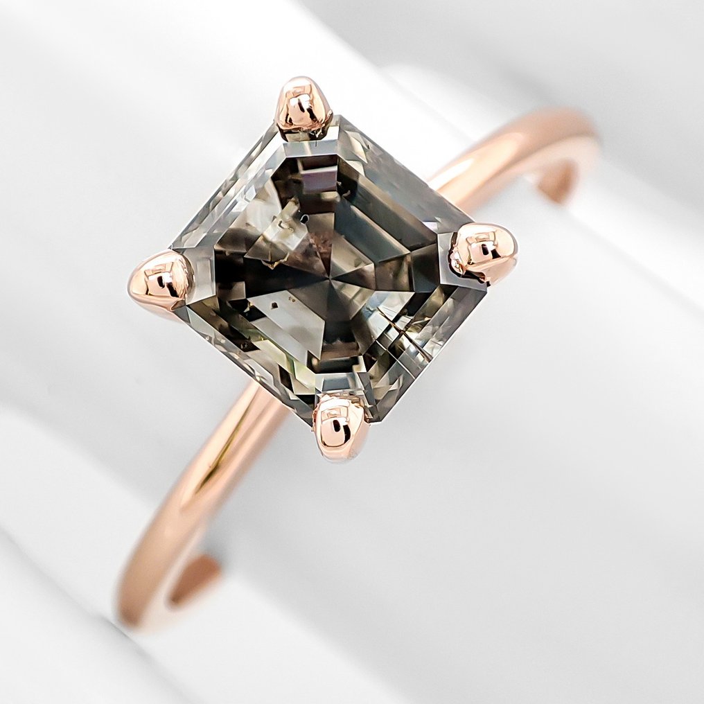 沒有保留價 - 戒指 - 14 克拉 玫瑰金 - 1.54ct. tw. 鉆石 (天然彩色) - IGI 证书 #1.0