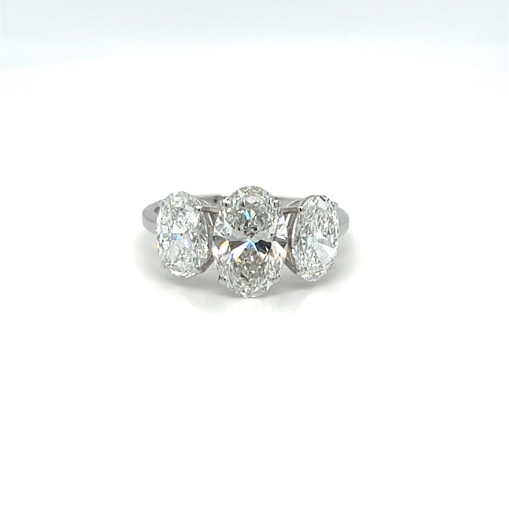 戒指 - 14 克拉 白金 - 4.04ct. tw. 鉆石 (實驗室培育) - 鉆石 #1.0