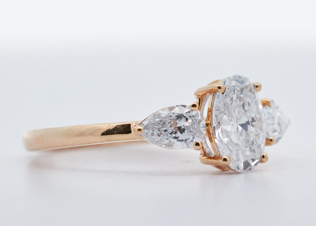 χωρίς τιμή ασφαλείας - Δαχτυλίδι - 14 καράτια Κίτρινο χρυσό -  1.51ct. tw. Διαμάντι (Εργαστηριακής καλλιέργειας) #1.0