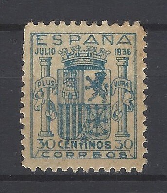 西班牙 1936 - 格拉纳达徽章，居中良好 - Edifil nº 801 #1.0