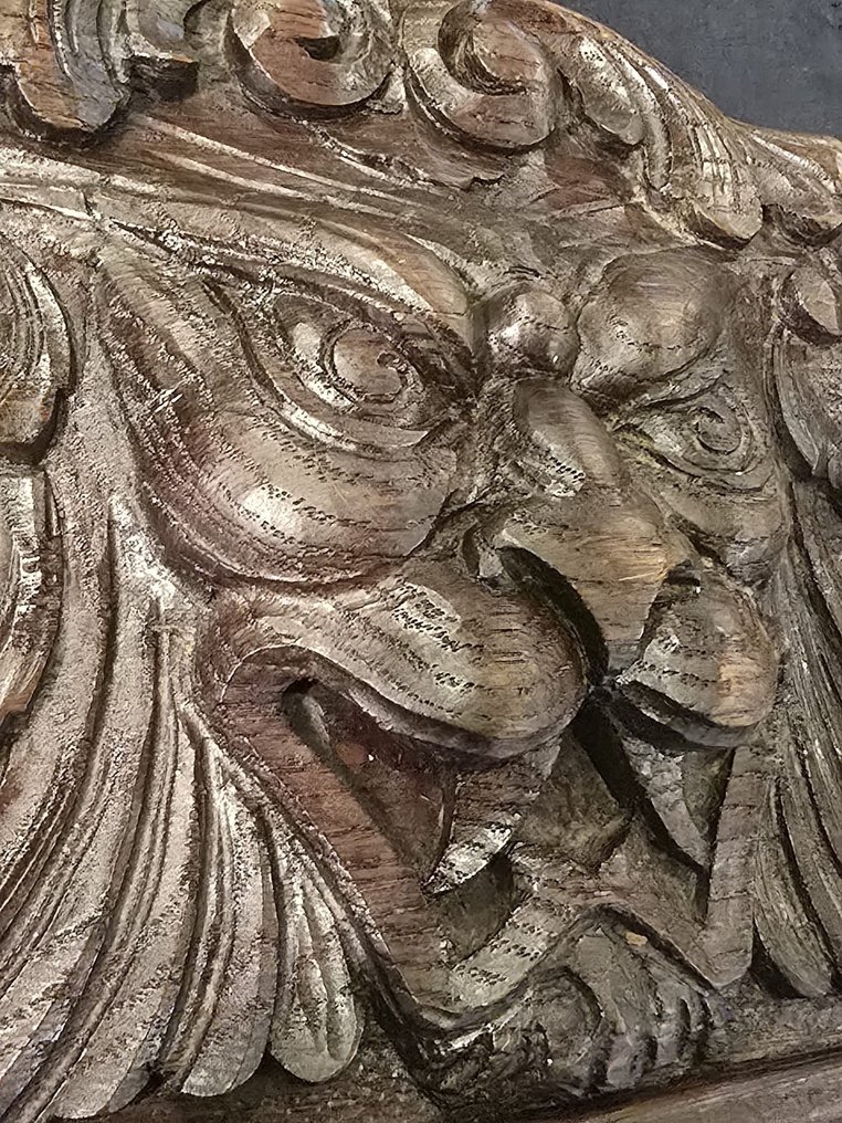 Skulptur, Testa di Leone legno XIX - 18 cm - Holz - 1880 #2.1