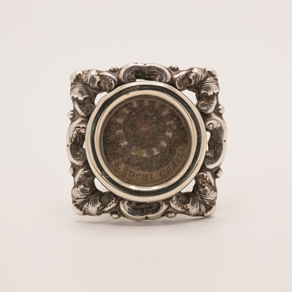 Relicva Sfântului Roch în suport de argint. - Argint - 1850-1900 #1.0