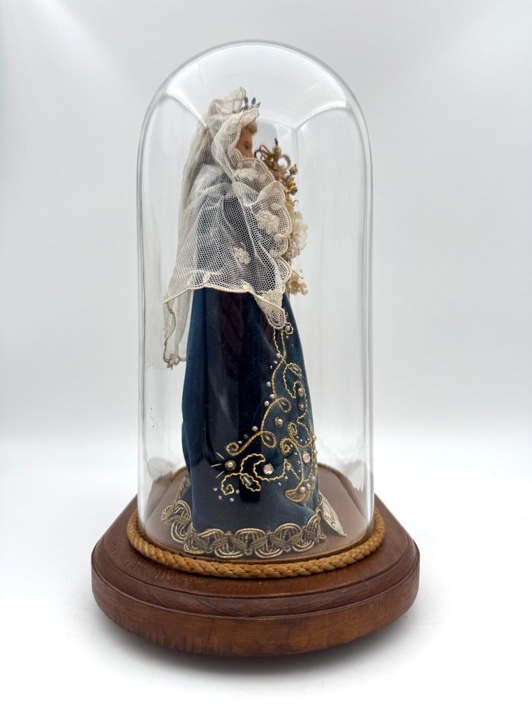 Zusters Clarissen - 塑像, Salvo Regina - 28 cm - 玻璃, 木, 蜡, 康德、布料、头发、金属、珠子…… #4.3