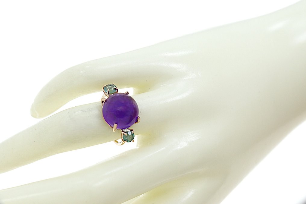 Δαχτυλίδι - 9 kt. Ροζ χρυσό -  8.50ct. tw. Αμέθυστος - Τουρμαλίνης #1.0