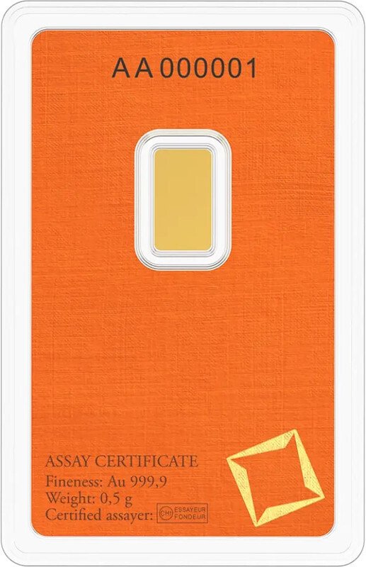 0,5 gram - Ouro .999 - Valcambi, Switzerland - Selado e com certificado (Sem preço de reserva) #1.0