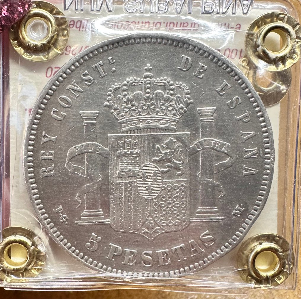 Espanha. Afonso XIII. 5 Pesetas 1891  (Sem preço de reserva) #1.0