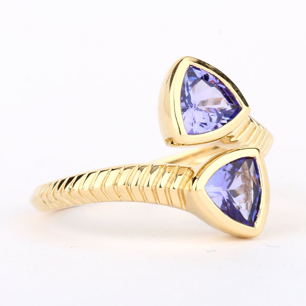 Fără preț de rezervă - Inel Placat cu aur, Argint -  1.50ct. tw. Tanzanite #2.1