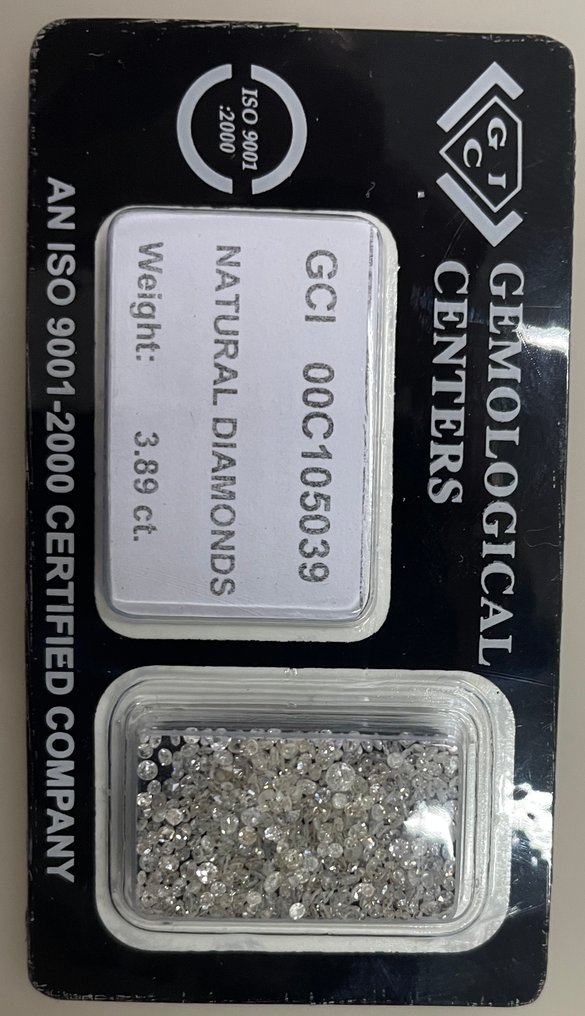 572 pcs Diamond (Natural) - 3.89 ct - Round - G, K - SI1, I1 - Gemmological Centre Israel (G.C.I.) #4.3