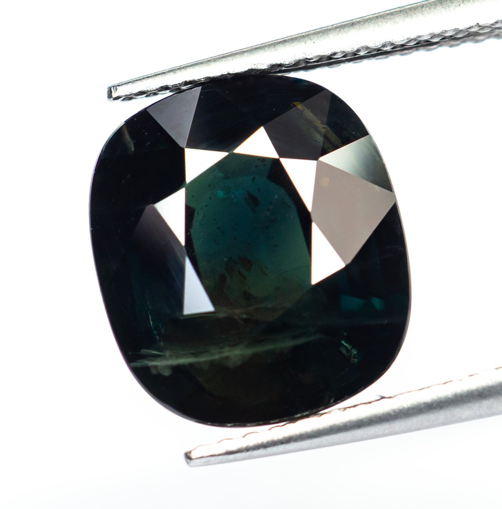 Fără preț de rezervă Safir  - 8.22 ct - Bellerophon Gemlab - Verde albastru-verde închis #1.0