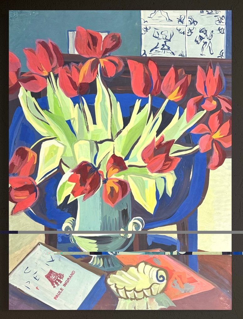 Paule Ingrand (1910-1997) - Grande composition florale Art déco #1.0