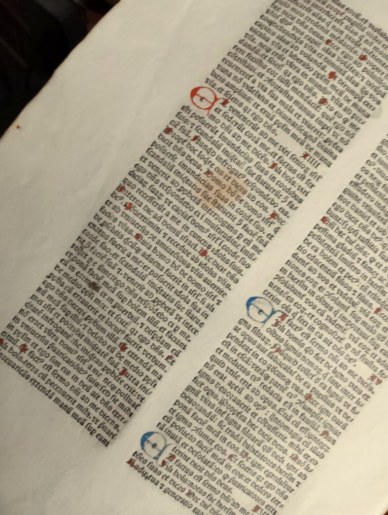 Nicolaus de Lyra - Sheet from Incunable Biblia latina ( Ezechiel Gospel ) Venice Italy incunabolo Bibbia Italian book - 1482 #2.1