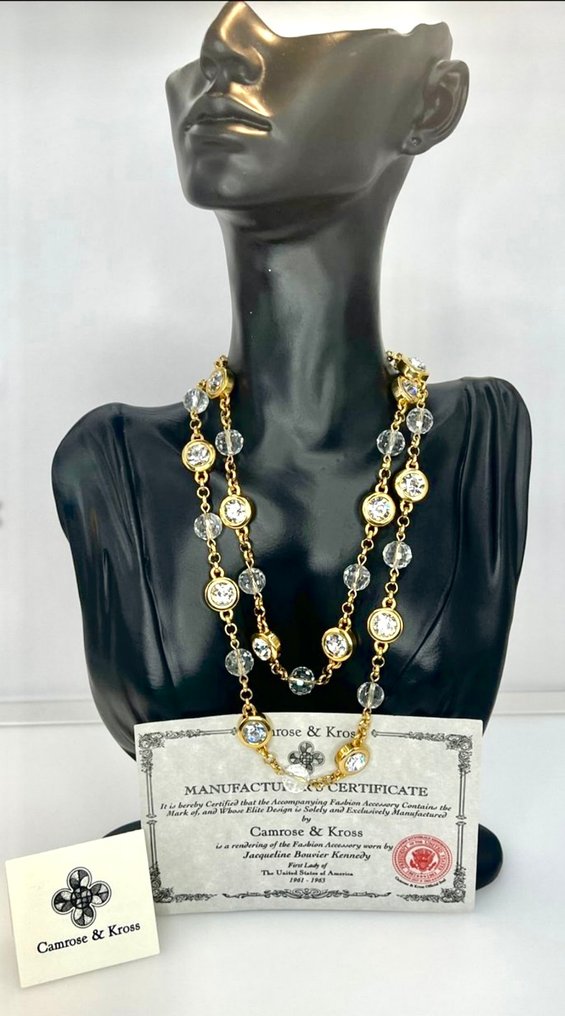 Camrose & Kross - Συλλογή Jacqueline Kennedy (JBK) Μακριά Σταθμός Κρυστάλλων Swarovski σε άριστη κατάσταση, χρυσός - Κολιέ #1.0
