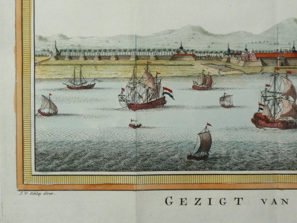 Indonesia - Jakarta / Batavia / Java; J. van Schley / N. Bellin - Vue de Batavia - 1747 #4.3