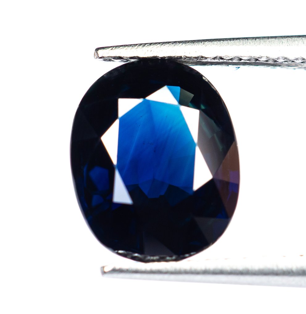 Sans prix de réserve Saphir  - 3.48 ct - Bellerophon Gemlab - Bleu foncé #1.0