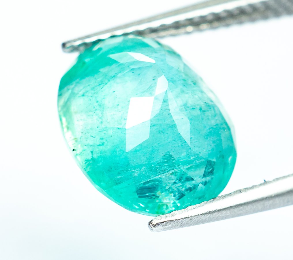 Utan reservationspris Smaragd - 3.82 ct - Bellerophon Gemlab - Blågrön (Nigeria) #3.2