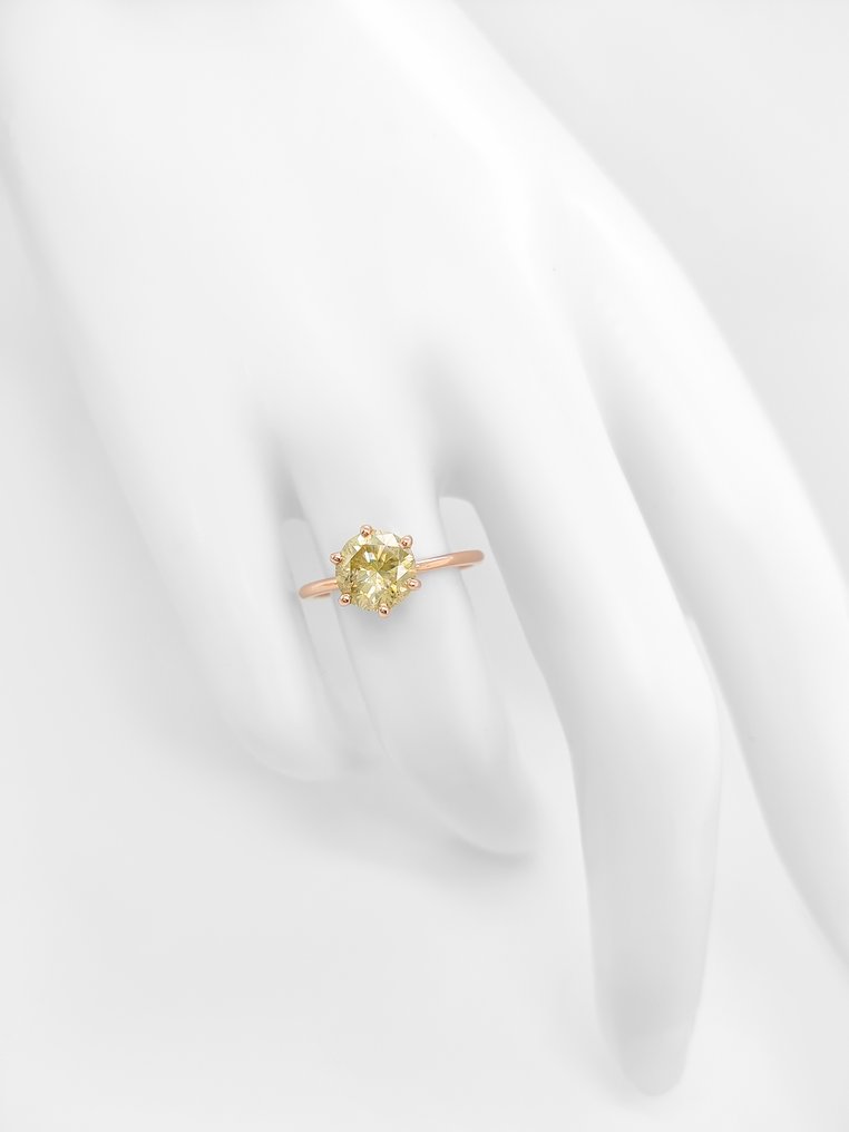 沒有保留價 - 戒指 - 14 克拉 玫瑰金 - 1.56ct. tw. 鉆石 (天然彩色) - IGI 证书 #3.2