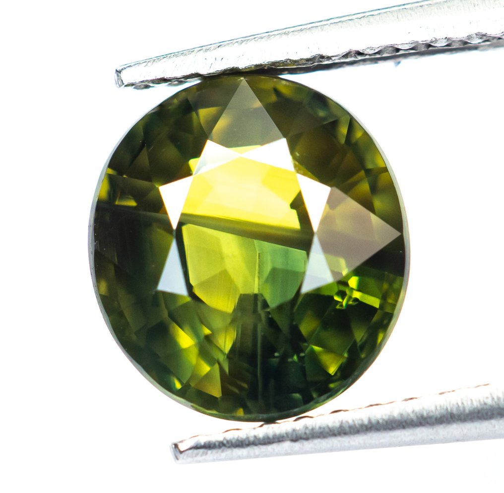 No reserve price Sapphire - 3.13 ct - Bellerophon Gemlab - Yellowish Green #1.0