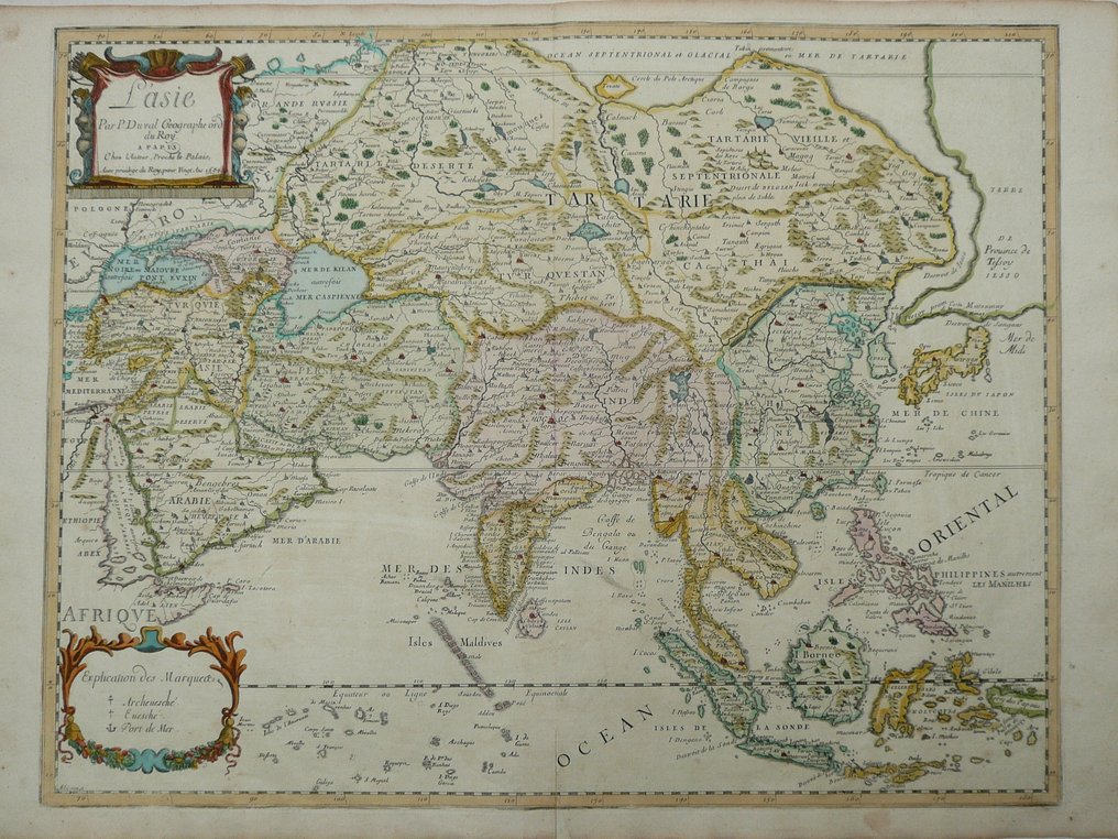 Asia - Arabia / Indochina / China / Indonesia / The Philippines / Korea; Pierre Duval - L'Asie - 1681-1700 #1.0