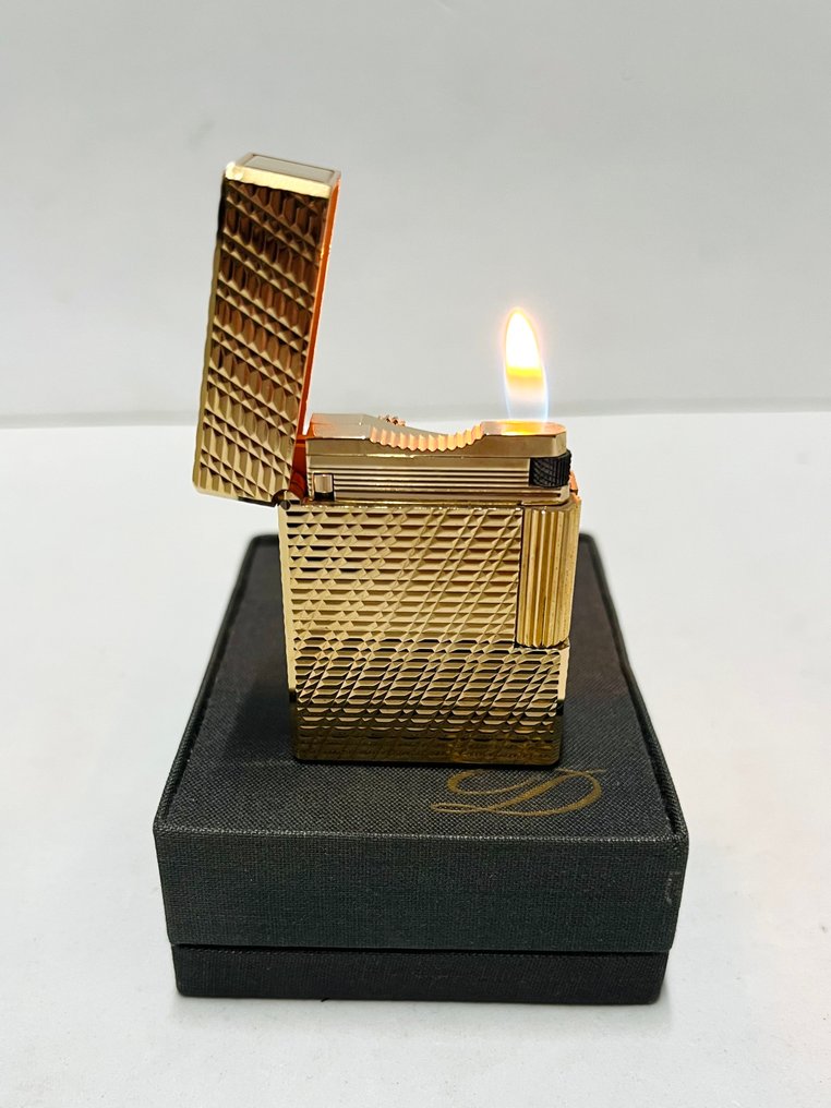 S.T. Dupont - NOS - L1 BS gold plated - lignes et baguettes obliques - Isqueiro - Banhado a ouro #4.3