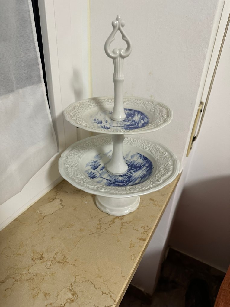 old castel - 餐桌中央装饰  - 陶瓷 - 陶瓷高脚托盘 #1.0