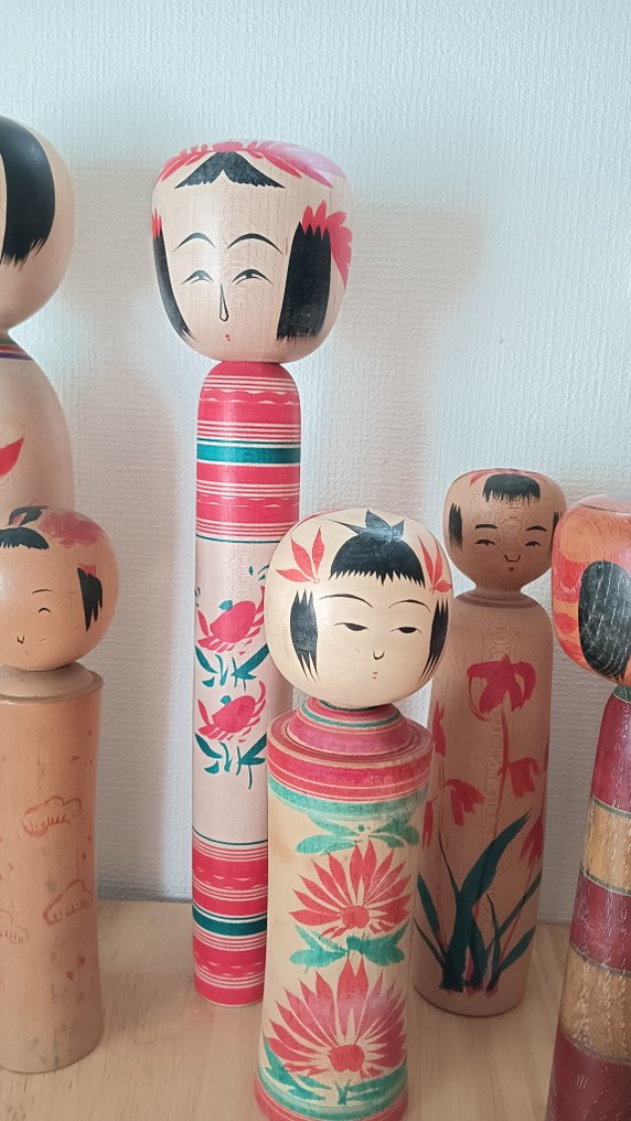 8个传统复古的日本小木偶 - 日本 - 20世纪下半叶 #2.1