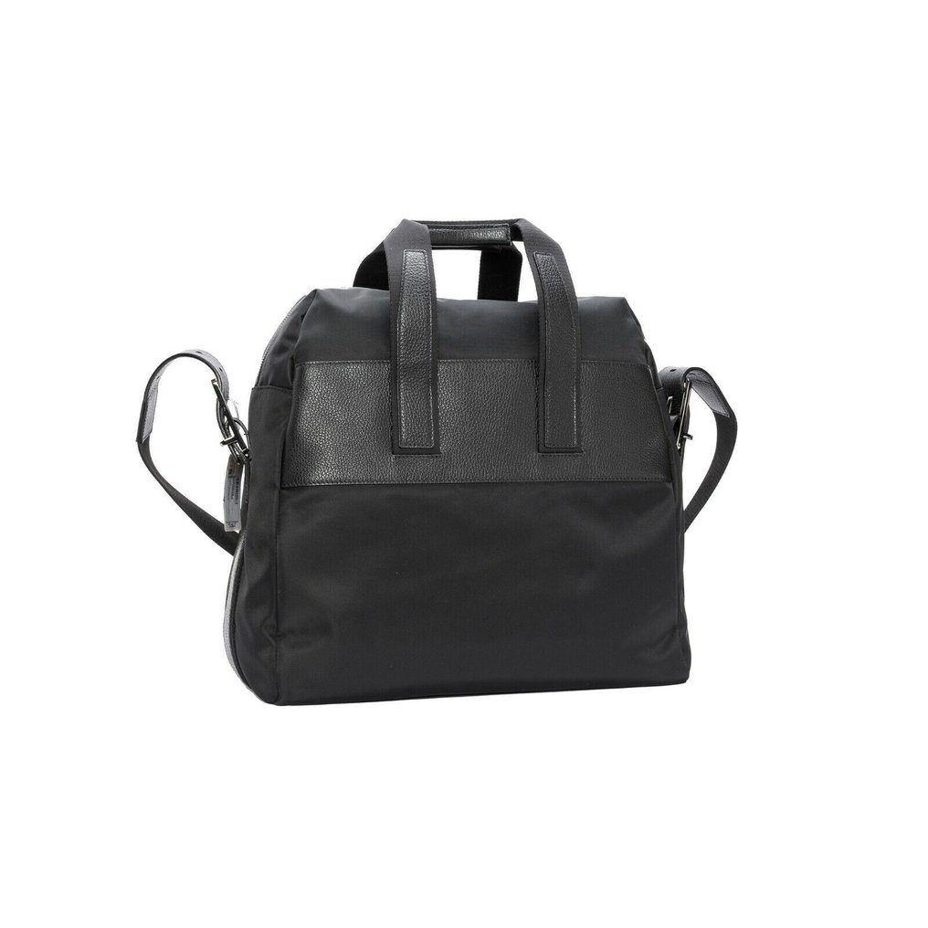a.Testoni Bologna RRP 629€ Pc Case / Backpack Black Karibu Calf + Fabric Luxury - Τσάντα #2.1