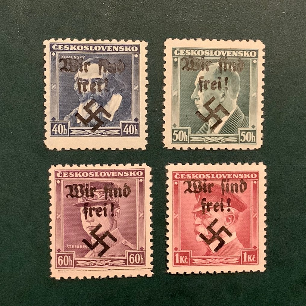 波希米亚和摩拉维亚 1938 - Rumberg：四个印章代表的个性，配有自由印刷。 - Michel #1.0