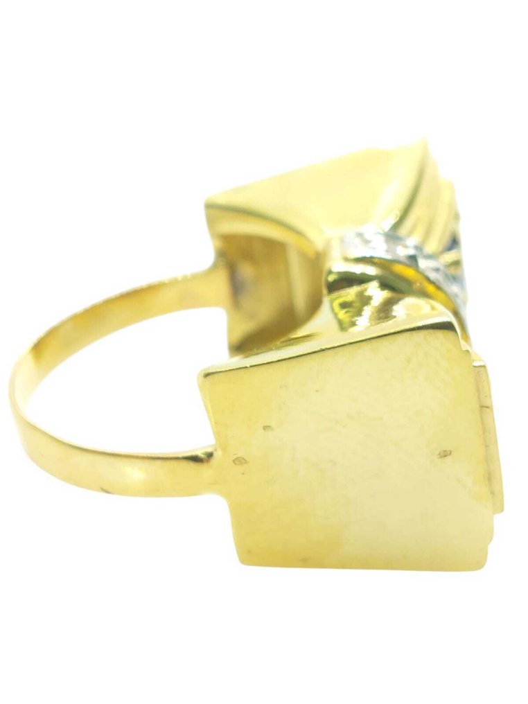 没有保留价 - 戒指 - 9 kt. 银, 黄金 蓝宝石 - 钻石 #4.3