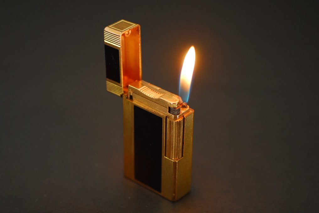 S.T. Dupont - Ligne Line 1 Large Gas Lighter - Taschenfeuerzeug - Chinesischer Lackschwarz, Vergoldet #1.0