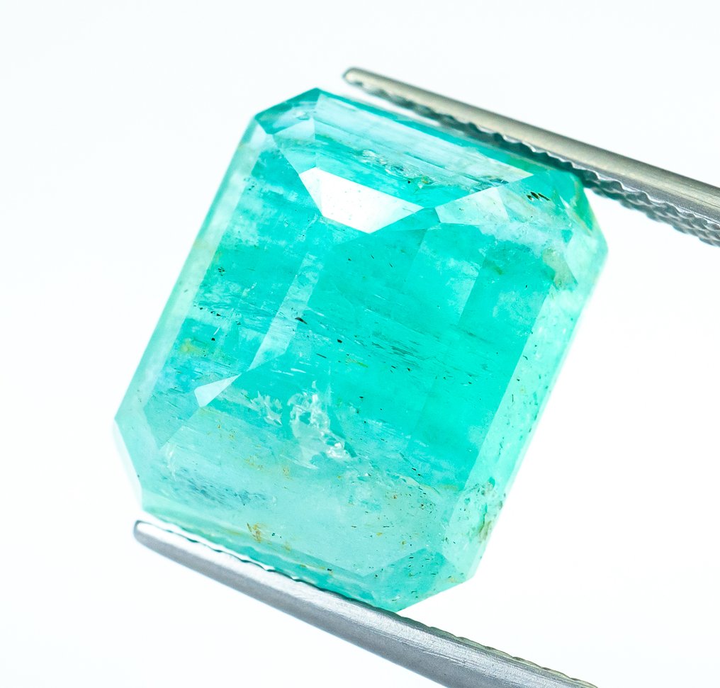 Ingen mindstepris Smaragd  - 10.88 ct - Bellerophon Gemlab - Blågrøn (Nigeria) #4.3